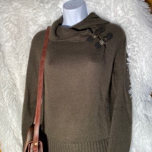 Sold * Talbots petite angora rabbit hair olive sweater